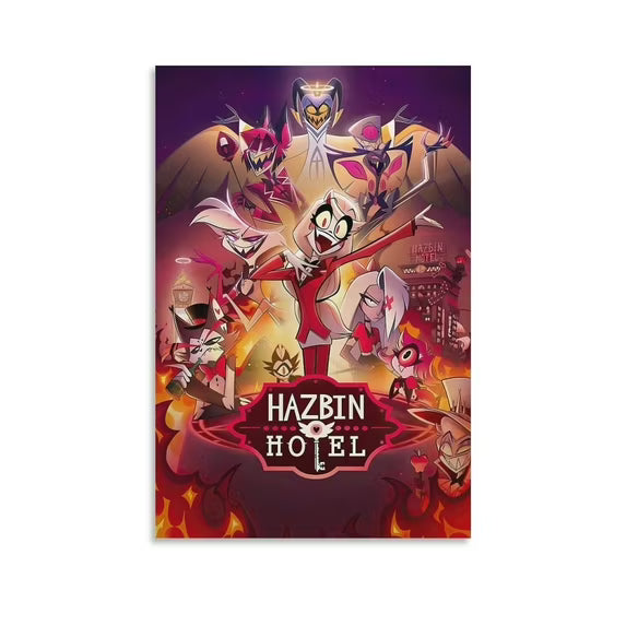 4-021-Hazbin Hotel Poster Canvas Poster Wall Art Picture Prints Hanging Photo Gift Decor Home Posters Artworks 12x18inch(30x45cm)