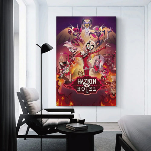 4-021-Hazbin Hotel Poster Canvas Poster Wall Art Picture Prints Hanging Photo Gift Decor Home Posters Artworks 12x18inch(30x45cm)